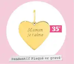 Carrefour Pendentif Plaqué or gravé offre