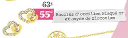 Carrefour Boucles d'oreilles plaqué or et oxyde de zirconium offre