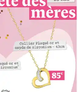 Carrefour Collier plaqué or et oxyde de zirconium offre