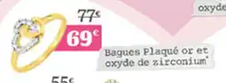 Carrefour Bagues plaqué or et oxyde de zirconium offre