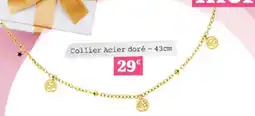 Carrefour Collier acier doré offre