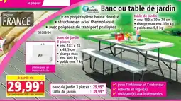 Norma Banc ou table de jardin offre