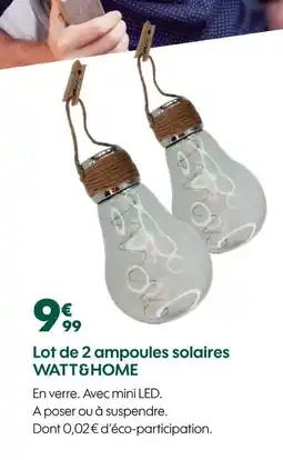 Truffaut WATT&HOME Lot de 2 ampoules solaires offre
