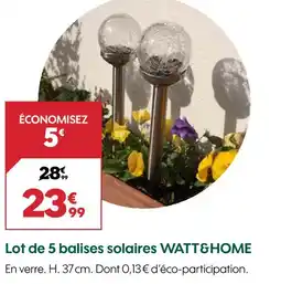 Truffaut WATT&HOME Lot de 5 balises solaires offre