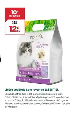 Truffaut ESSENTIEL Litière végétale soja lavande offre