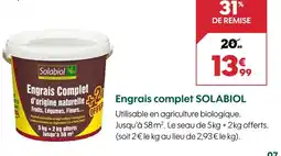 Truffaut SOLABIOL Engrais complet offre