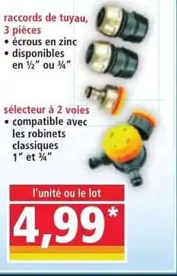 Norma Raccords de tuyau 3 pièces sélecteur à 2 voies offre