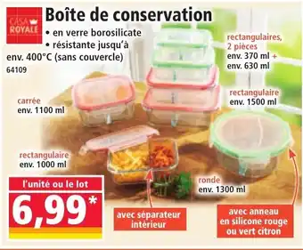 Norma CASA ROYALE Boîte de conservation offre