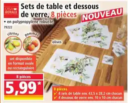 Norma Sets de table et dessous de verre 8 pièces offre