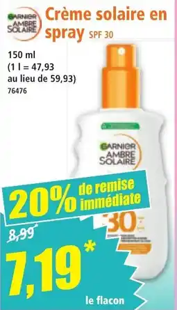 Norma Crème solaire en spray spf 30 offre