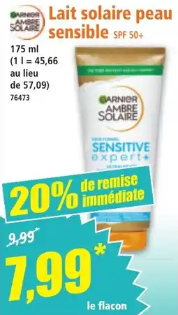 Norma Lait solaire peau sensible spf 50+ offre