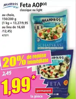 Norma MEANDROS Feta aop offre
