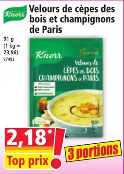 Norma Velours de cèpes des bois et champignons de paris offre
