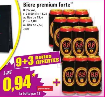 Norma Bière premium forte offre