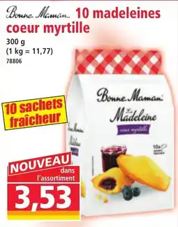 Norma 10 madeleines coeur myrtille offre