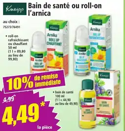 Norma Bain de santé ou roll-on l'arnica offre