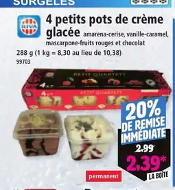 Norma RIVA petits pots de crème glacée offre