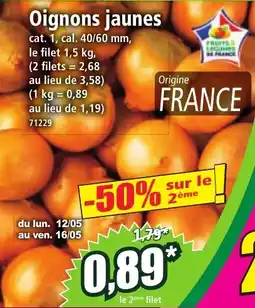 Norma Oignons jaunes offre