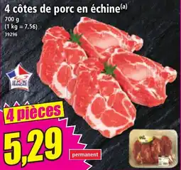 Norma 4 côtes de porc en échine offre