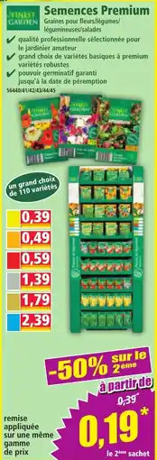 Norma FINEST GARDEN Semences Premium offre
