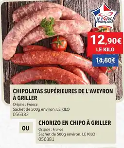 Gel 2000 Chipolatas supérieures de l'aveyron à griller offre