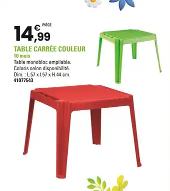 JouéClub Table carrée couleur offre