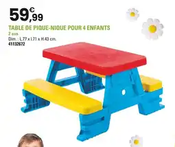 JouéClub Table de pique-nique pour 4 enfants offre