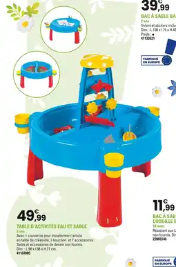 JouéClub Table d'activités eau et sable offre