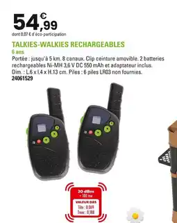 JouéClub Talkies walkies rechargeables offre