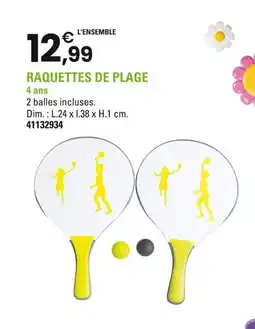 JouéClub Raquettes de plage offre
