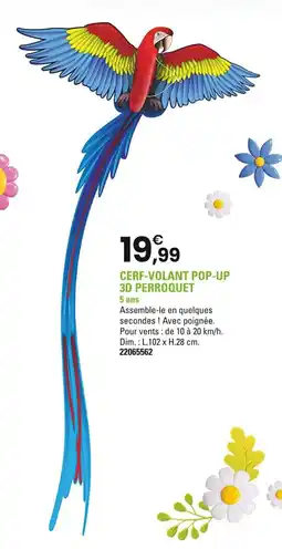 JouéClub Cerf volant pop-up 3d perroquet offre
