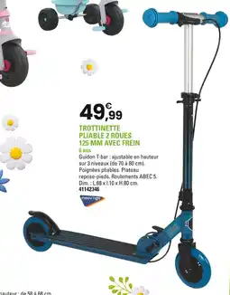 JouéClub Trottinette pliable 2 roues 125 mm avec frein offre