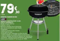E.Leclerc Jardi Barbecue charbon de bois garantie constructeur 10 ans cuve et couvercle offre