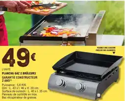 E.Leclerc Jardi Plancha gaz 2 brûleurs garantie constructeur 2 ans offre