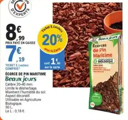 E.Leclerc Jardi Écorce de pin maritime beaux jours offre