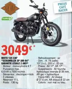 E.Leclerc L'Auto Moto 125 cm³ scrambler sp am-64 garantie légale 2 ans offre