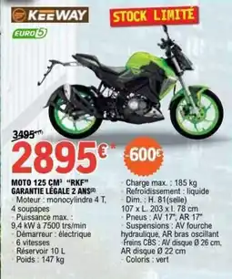 E.Leclerc L'Auto Moto 125 cm³ rkf garantie légale 2 ans offre