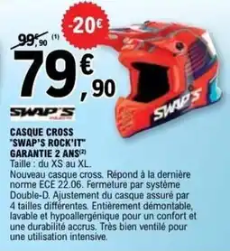 E.Leclerc L'Auto Casque cross swap's rock'it garantie 2 ans offre