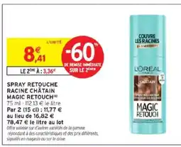 Intermarché Spray retouche racine châtain magic retouch offre