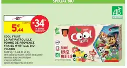 Intermarché VITABIO Cool fruit la pat'patrouille pomme de provence fraise myrtille bio offre