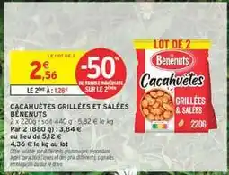 Intermarché Hyper Cacahuètes Grillées et Salées Bénénuts offre