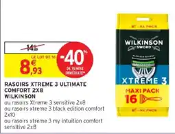 Intermarché WILKINSON Rasoirs xtreme 3 ultimate comfort 2x8 offre