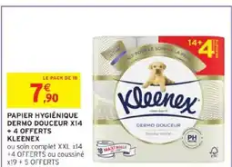 Intermarché KLEENEX Papier hygiénique dermo douceur x14 + 4 offerts offre