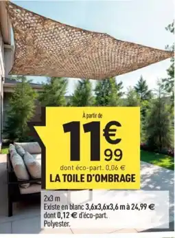 Centrakor La toile d'ombrage offre