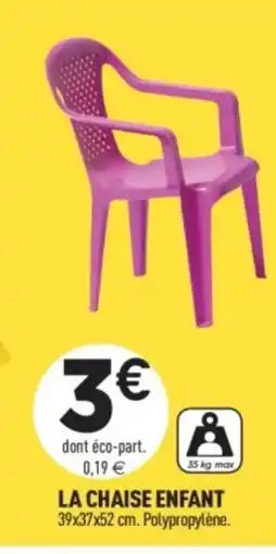 Centrakor La chaise enfant offre