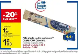 Carrefour CARREFOUR ORIGINAL Pâte à tarte roulée pur beurre offre