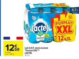 Carrefour LACTEL Lait U.H.T. demi-écrém offre
