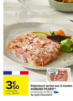 Carrefour Potjevlesch terrine aux 3 viandes offre