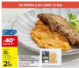 Carrefour 2 filets de limande du Nord façon meunière offre