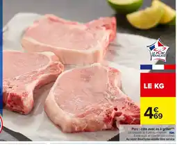 Carrefour Porc: côte avec os à griller offre